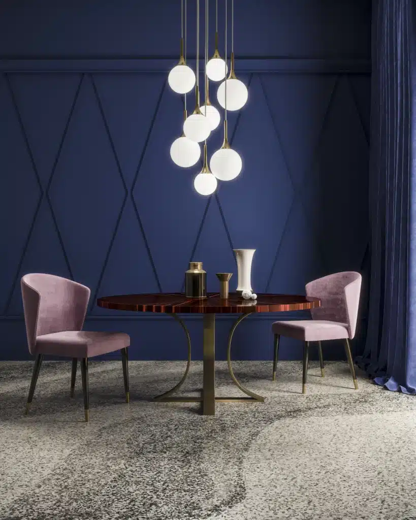 Sedie tavolo blu – progetti di rendering 3D LIGHTHUG